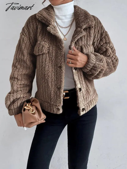 Autumn Winter Female Long Sleeve Urban Warm Casual Short Coats Women Solid Color Office Elegant Tops