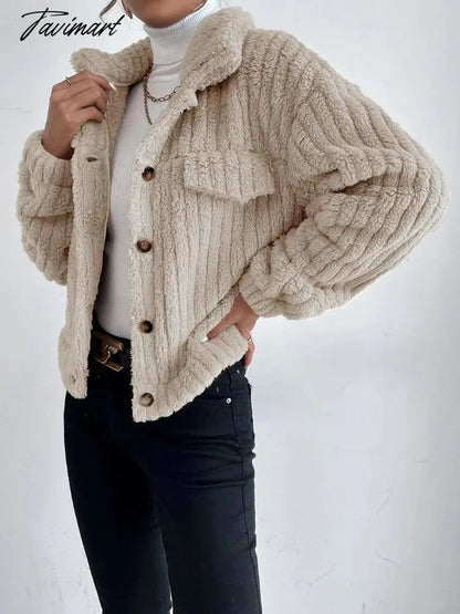 Autumn Winter Female Long Sleeve Urban Warm Casual Short Coats Women Solid Color Office Elegant Tops
