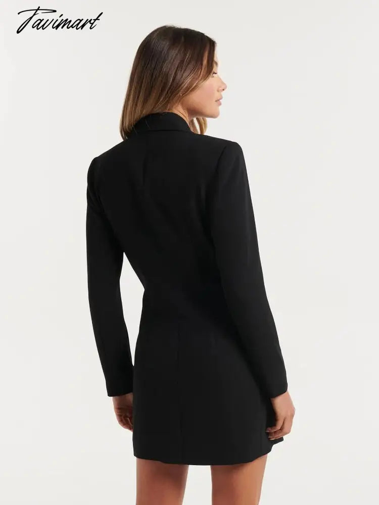 Autumn Winter New Women's Slim Fit Solid Color Casual Office Lady Double Breasted Mid Length Women Clothing Blazer Femme