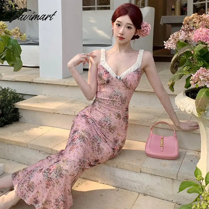 Beach Korean Dresses for Women Sexy Vestido Midi Party Dresses Woman Robes Longues Roupa Feminina Women Clothing 2024 New A.