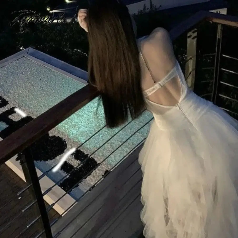 Birthday Party Dress Temperament Sexy Strapless White Dresses 2024 Engagement Light Luxury Niche Chic Sweet Vestido