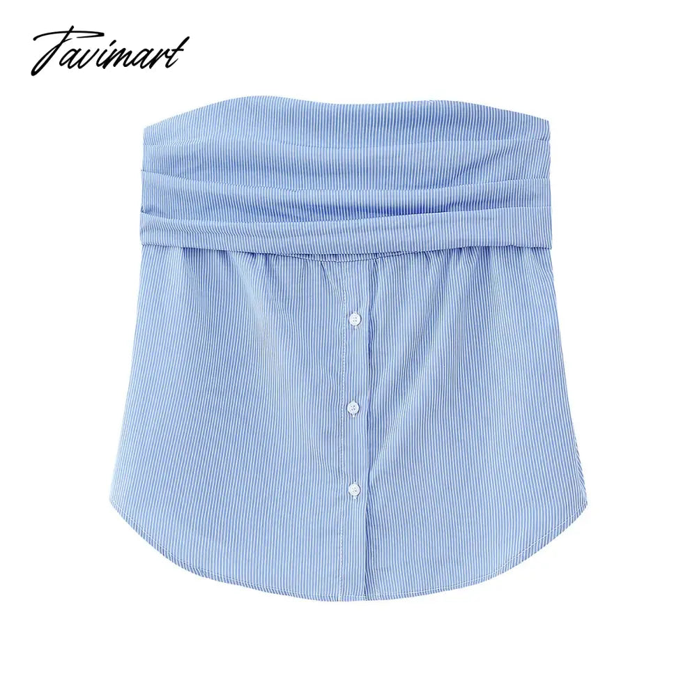 Blouses For Women Clothes Gathered Detail Bust Off Shoulder Sexy Top Strapless Sleeveless Front Buttons White Blouse Female