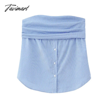 Blouses For Women Clothes Gathered Detail Bust Off Shoulder Sexy Top Strapless Sleeveless Front Buttons White Blouse Female