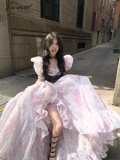 Castle Princess Wind mop Long birthday party dress Lolita Fairy dress