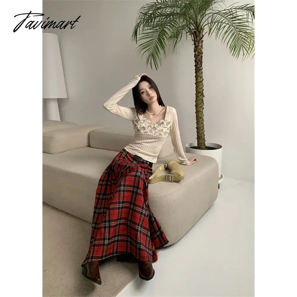 Casual Beige Tees Slim Puff Sleeve Women Square Collar Crop Top Spring Winter Lace T-Shirts 2000s Aesthetic French Preppy Style