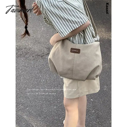 Casual Canvas Large Capacity Tote Bag Luxury Designer High Quality Shoulder Bag Student Fashion Versatile Crossbody Bag