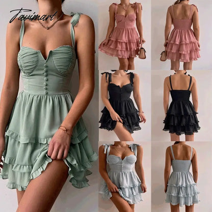 Casual Elegant Black Women's Summer Dress Backless Cake Birthday Corset Mini Short Sexy Chiffon Party Dress Female Vestidos