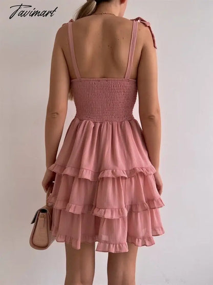 Casual Elegant Black Women's Summer Dress Backless Cake Birthday Corset Mini Short Sexy Chiffon Party Dress Female Vestidos