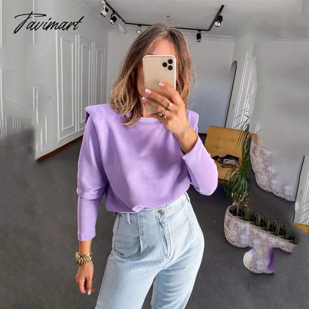 Casual Thick Sweatshirt Women Fashion Shoulder Pads Winter Clothes Women Pullover Loose Sudadera Mujer Tops