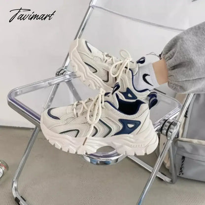 Casual Vintage Womens Sports Shoes Mesh Breathable Platform Running Chunky Sneakers Student Vulcanized New Fashion Shoes