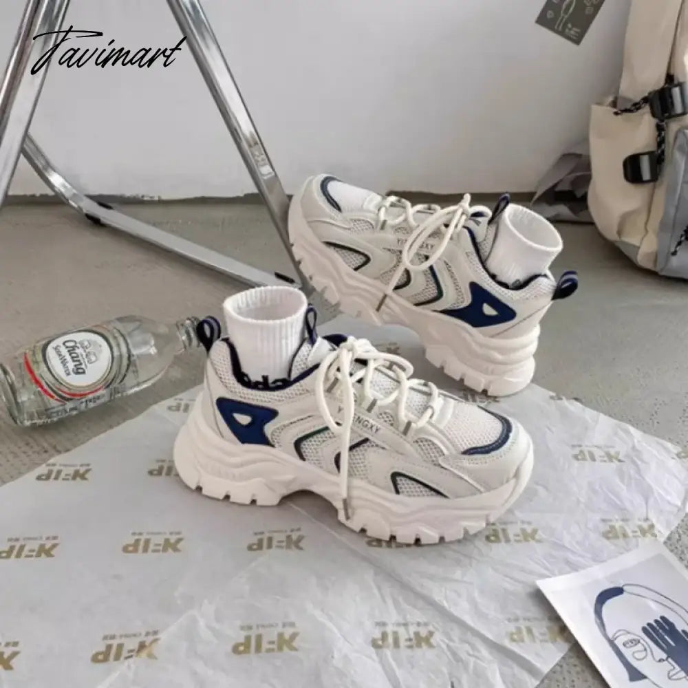 Casual Vintage Womens Sports Shoes Mesh Breathable Platform Running Chunky Sneakers Student Vulcanized New Fashion Shoes