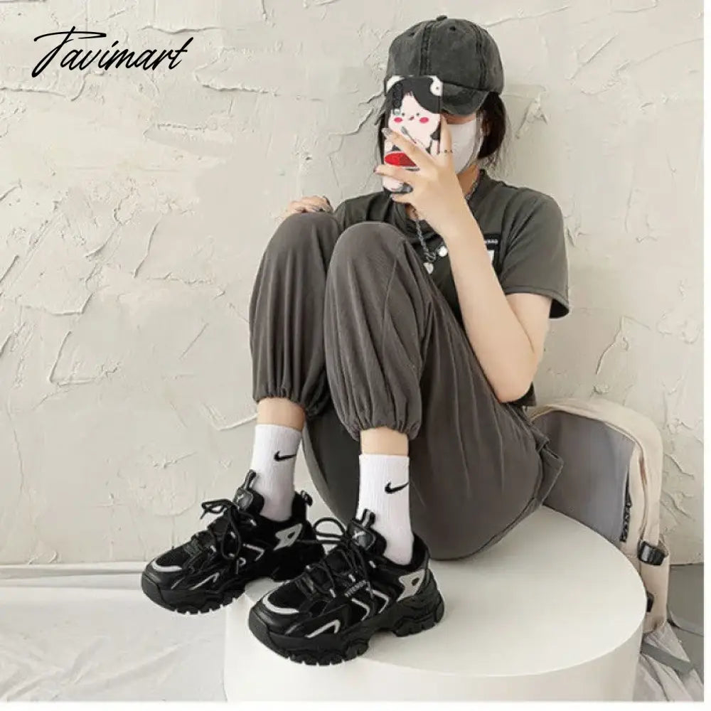 Casual Vintage Womens Sports Shoes Mesh Breathable Platform Running Chunky Sneakers Student Vulcanized New Fashion Shoes