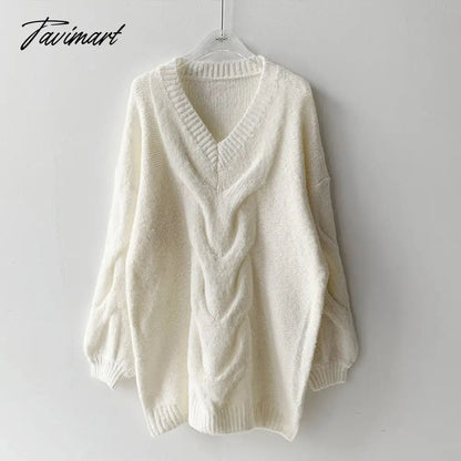 Casual Women Knitted Oversized White Playsuit V Neck Sexy Elegant Sweater Dresses Autumn Winter Mini Pullover Jumper Top