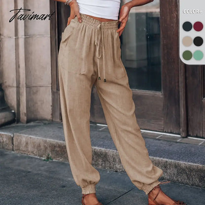 Chic Ruched Pants For Women Solid Hign Waist Drawstring Trouser Korean Fashion Joggers Sweatpants Roupas Femininas