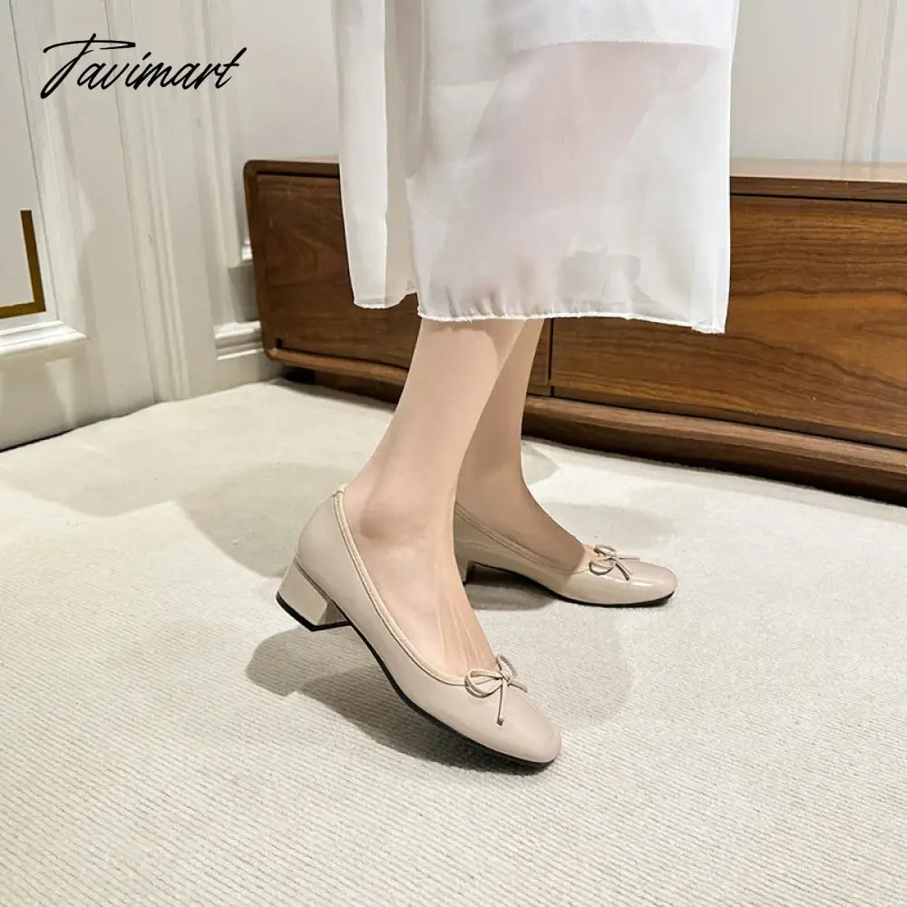 Classic Female Flats Ballerina Shoes Women Fashion Square Toe Pleated Ballet Bow Knot Shallow Moccasin Casual Loafer