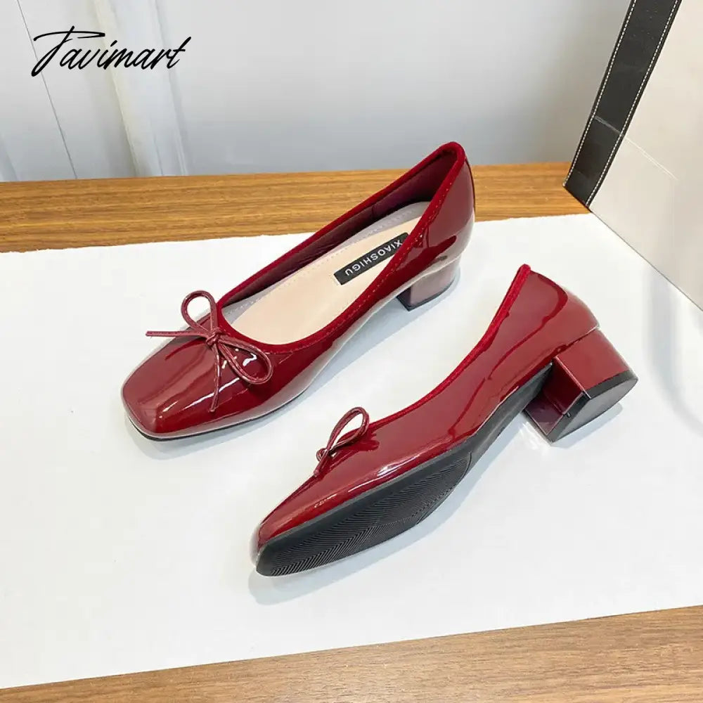 Classic Female Flats Ballerina Shoes Women Fashion Square Toe Pleated Ballet Bow Knot Shallow Moccasin Casual Loafer