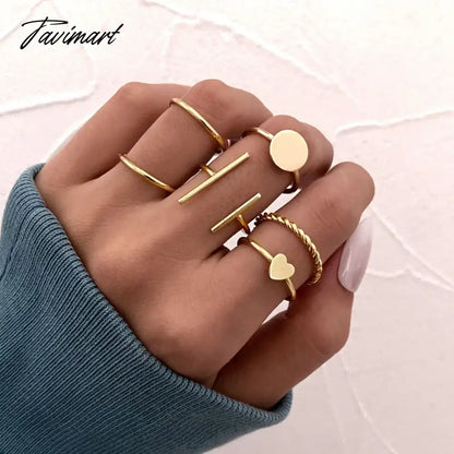 Creative Simple Oil Drop Pearl Rings for Women Silver Color Senior Chain Ring Combination Set Fashion Jewelry Gift