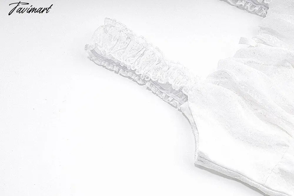 Cute Elegant Slim White Dress Women Summer Sexy Lace Patchwork Off Shoulder Short Sleeve Backless Mini Dress Mori Girl