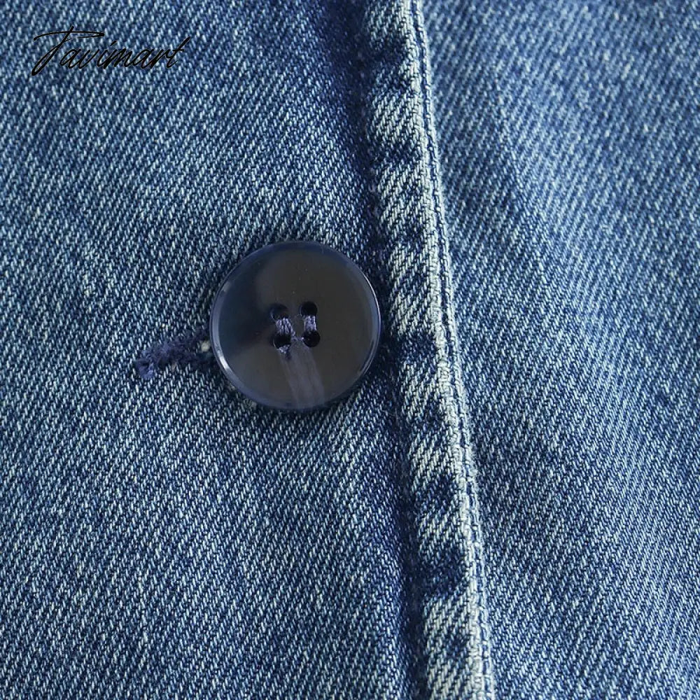 Denim Jacket For Women Jean Coat Fashion Oversized Single Button Down Jacket Femal Long Sleeve Chic Outwear With Pocket