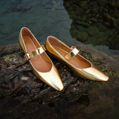 Design Brand Black Gold Silver Mary Jane Shoes for Women Spring Plus Size 45 46 47 Square Toe Belt Buckle Mid Heels Party Pumps