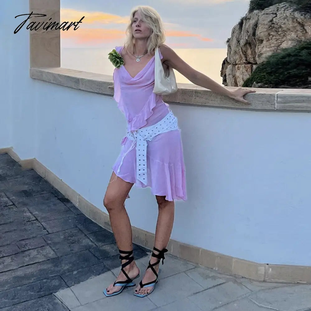 Draped Sleeveless Mini Dress For Women Slim Fit Bodycon Dresses Vacation Beach Solid Sexy Ladies Vestidos De Mujer