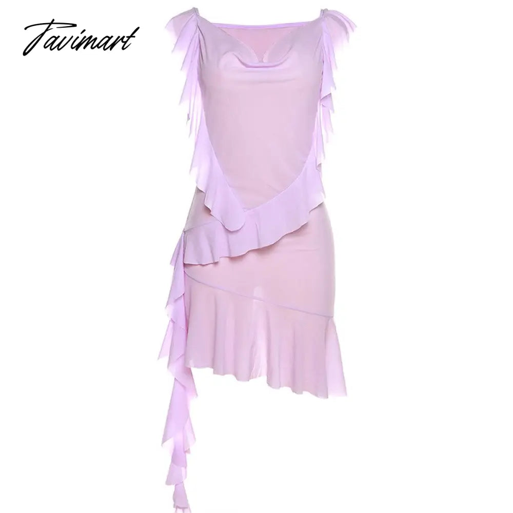 Draped Sleeveless Mini Dress For Women Slim Fit Bodycon Dresses Vacation Beach Solid Sexy Ladies Vestidos De Mujer