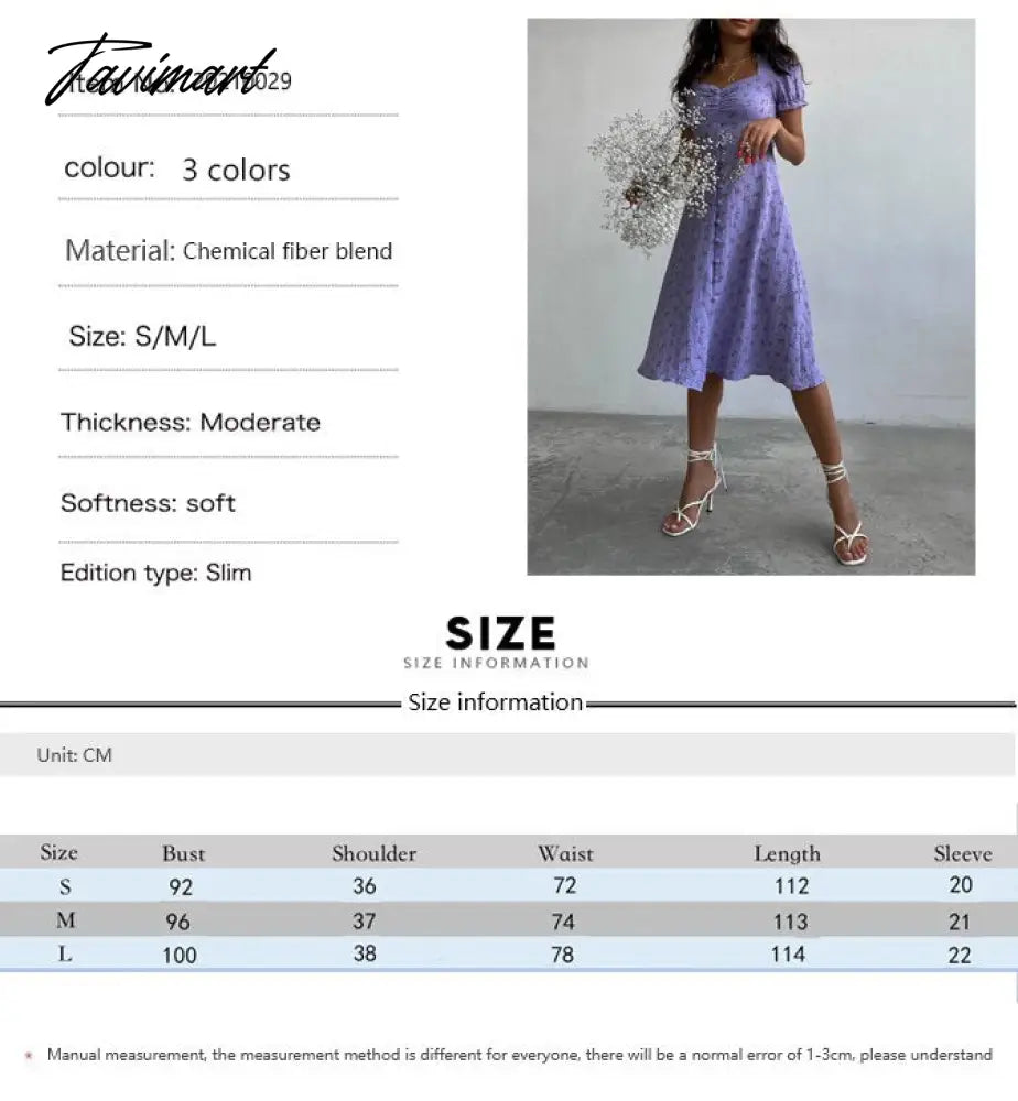 Dresses Floral Print Bubble Short Sleeve Vintage Print Women's Dress Square Neck A-Line Long Summer Dress Boho Festive Dres