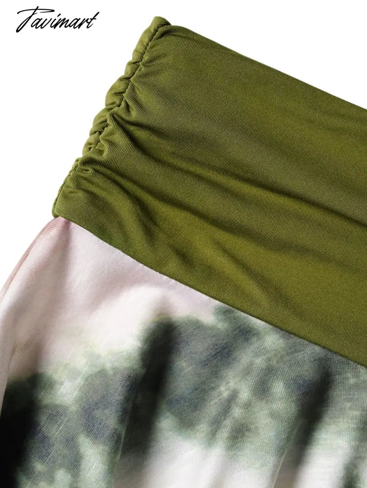 Dressfo Colorblock Skirts Tie Dye Print Asymmetric High Stretch Mini Skirts Summer Irregular Hem Handkerchief Skirt For Women