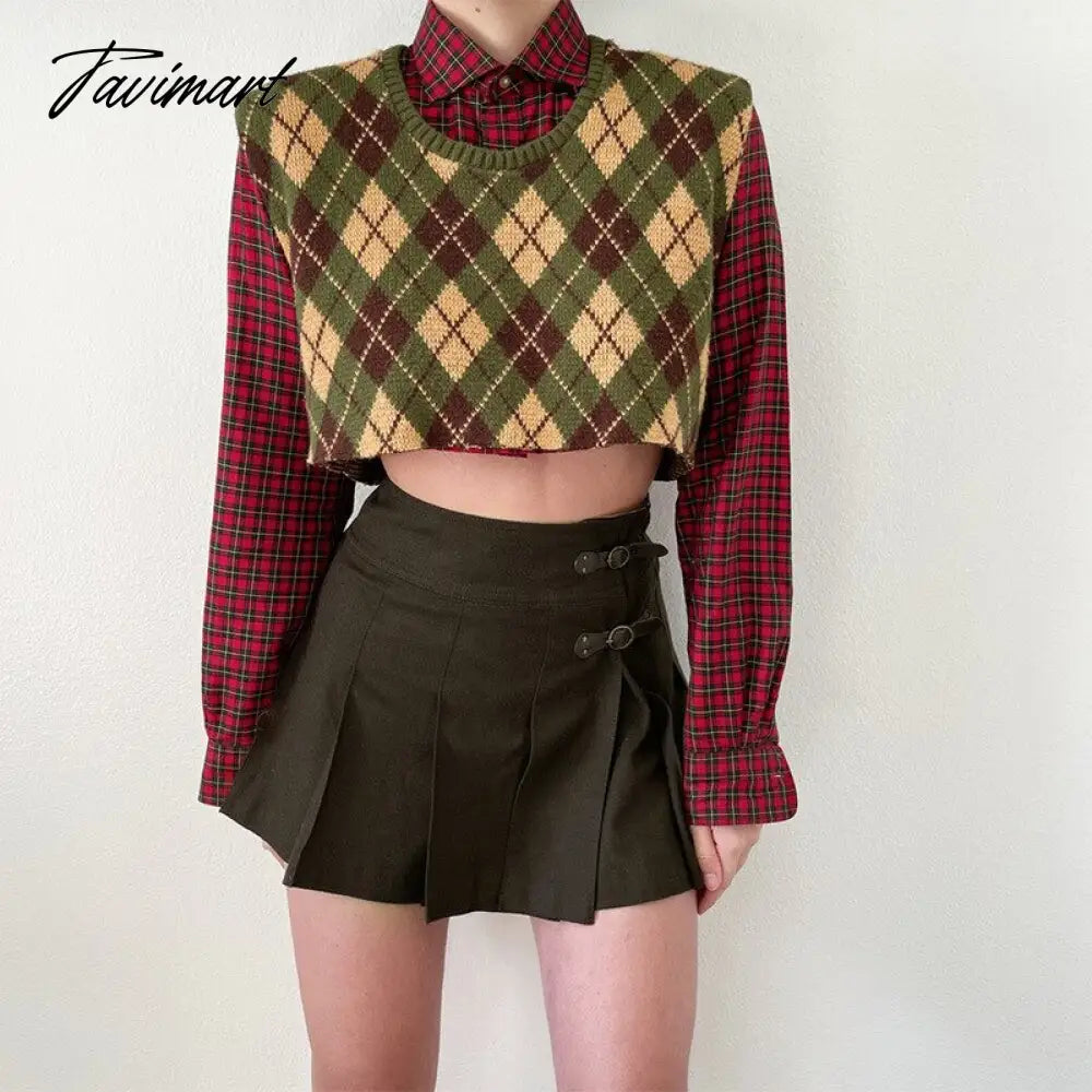 E-girl Black Skirt With Buckle Thick Woolen High Waist Pleated Mini Skirt Women EMO Punk Aesthetic Outfit