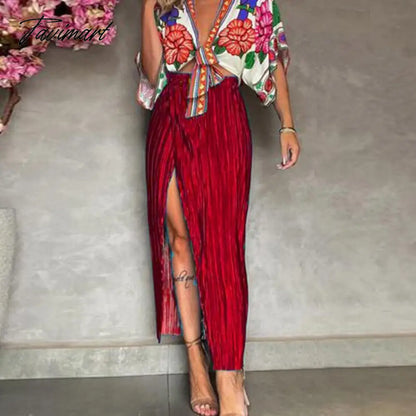 Elegant High Split Long Skirt Party Fashion Solid Velvet Skirts Lady Solid High Waist Bodycon Dresses Women 2yk Clothes