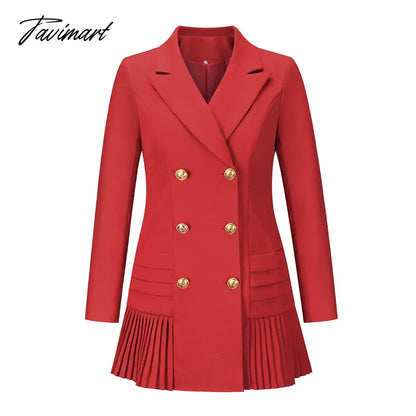 Elegant Ruffle Double Breasted Women Dress Office Blazer White Dress Autumn Winter Slim Suit Ladies Dresses