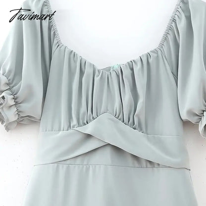 Elegant Square Neck Ruffle High Waist Summer Party платье женское Sexy Off Shoulder Tie A Bow A-Line Backless Club Midi Dress