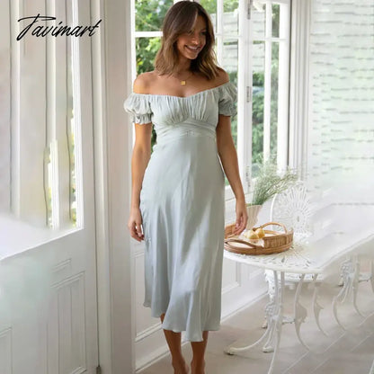 Elegant Square Neck Ruffle High Waist Summer Party платье женское Sexy Off Shoulder Tie A Bow A-Line Backless Club Midi Dress