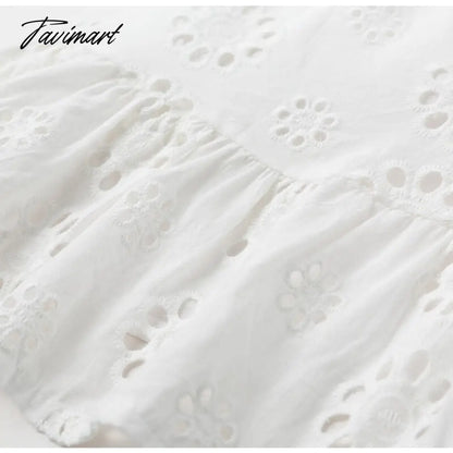 Embroidery Lace White Dress Lace Up Square Collar Ruffles Vintage Princess Dresses Summer Dress Vestidos