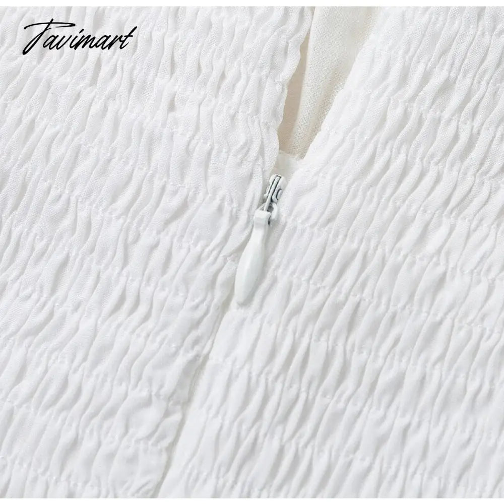 Embroidery Lace White Dress Lace Up Square Collar Ruffles Vintage Princess Dresses Summer Dress Vestidos