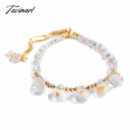Fashion Crystal Bracelet For Women Korean Style Adjustable Clear Beaded Bracelets Jewelry Wholesale