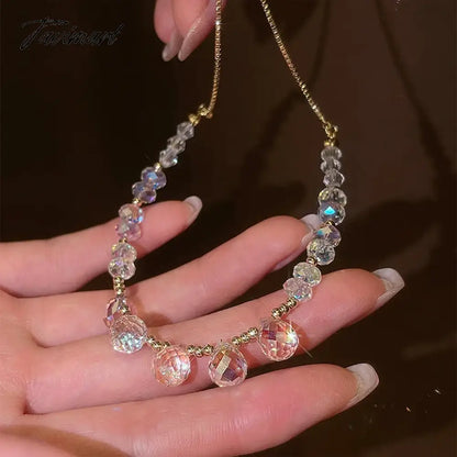 Fashion Crystal Bracelet For Women Korean Style Adjustable Clear Beaded Bracelets Jewelry Wholesale