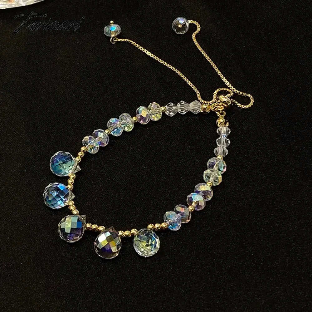 Fashion Crystal Bracelet For Women Korean Style Adjustable Clear Beaded Bracelets Jewelry Wholesale