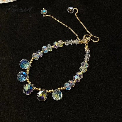 Fashion Crystal Bracelet For Women Korean Style Adjustable Clear Beaded Bracelets Jewelry Wholesale