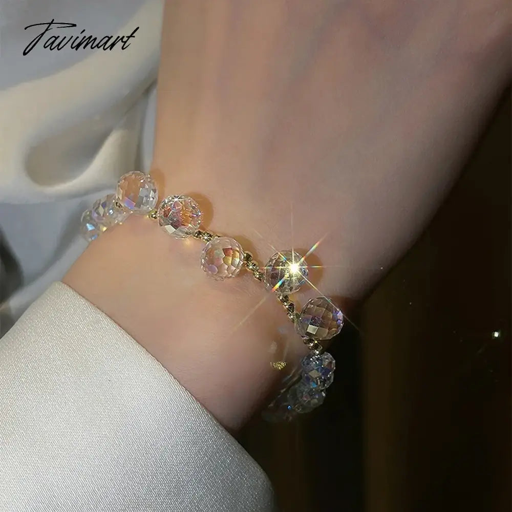 Fashion Crystal Bracelet For Women Korean Style Adjustable Clear Beaded Bracelets Jewelry Wholesale