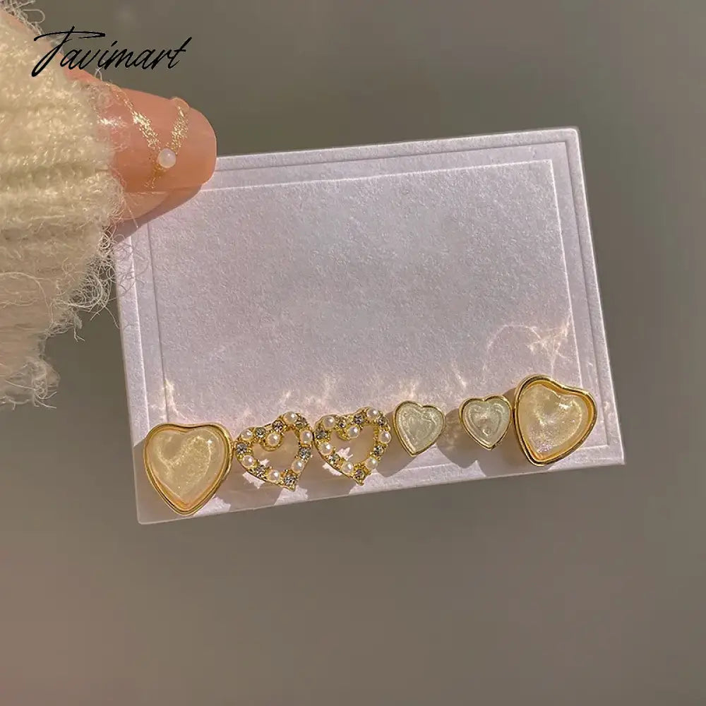 Fashion Heart Zircon Stud Earrings for Women Korean Star Personality Earring Simple Luxury Wedding Party Girl Jewelry Gifts