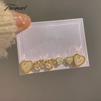 Fashion Heart Zircon Stud Earrings for Women Korean Star Personality Earring Simple Luxury Wedding Party Girl Jewelry Gifts