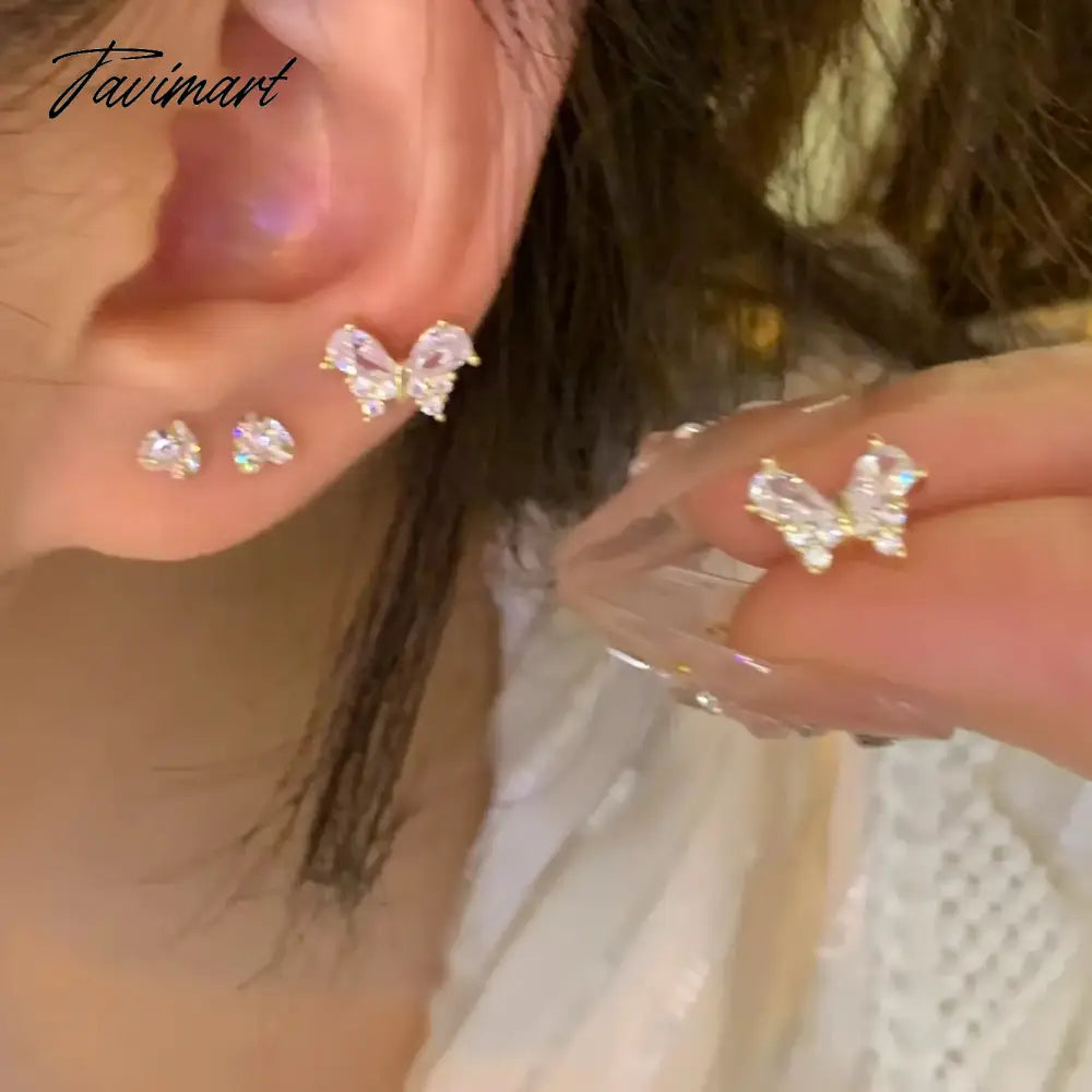 Fashion Heart Zircon Stud Earrings for Women Korean Star Personality Earring Simple Luxury Wedding Party Girl Jewelry Gifts