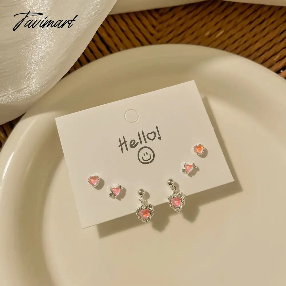 Fashion Heart Zircon Stud Earrings for Women Korean Star Personality Earring Simple Luxury Wedding Party Girl Jewelry Gifts