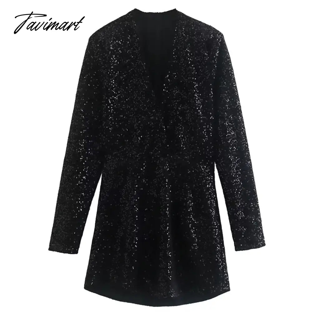 Fashion Sequin Embroidery Woman Dress V Neck With Belt Long Sleeve Mini Dress Vestido De Mujer Vintage Party Dress