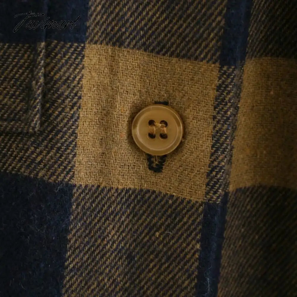 Fashion With Pockets Oversized Check Blouses Women Vintage Long Sleeve Side Vents Female Shirts Casual Plaid Tops