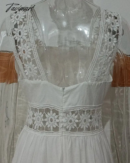 Fashion женское платье White Summer Dress Sexy Backless Lace Midi Dress Hollow Out Vintage Chic Party Dresses Vestidos