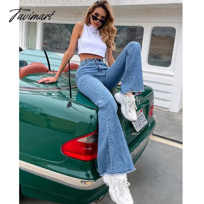 Flared jeans women new elastic high waist splicing wide leg trousers durable comfortable mop pants women's denim pants