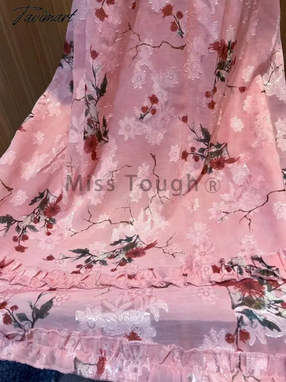 French Style Holiday Floral Long Dress Vintage Slash Neck Puff Sleeve Maxi Dresses For Women Summer Beach Style