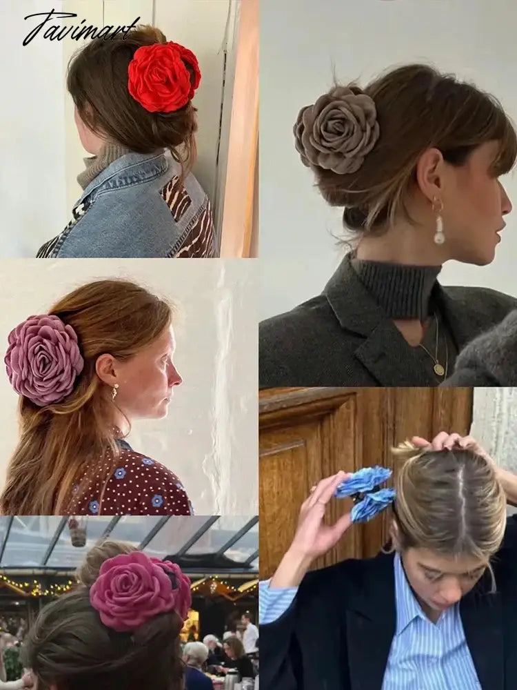 French Vintage Rose Hairpin Women's Advanced Temperament Backward Shark Hairpin Headwear Sweet Personalized Accessories